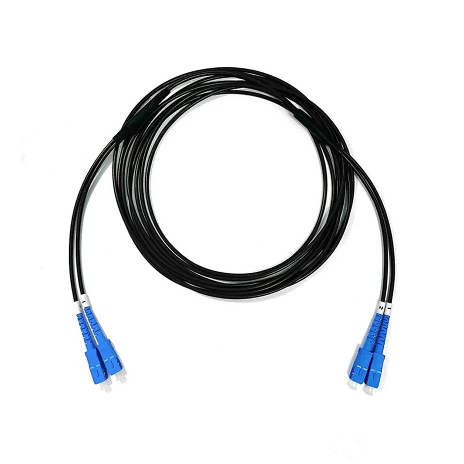 Cordon de raccordement Fibre Optique LC Armor 2 cœurs 1 m-30 m monomode 3 mm LSZH 10 m 5 m 20 m étanche E2000 SC FC St LCA 2C Duplex Jumper SM(5pcs 5m SC-SC)