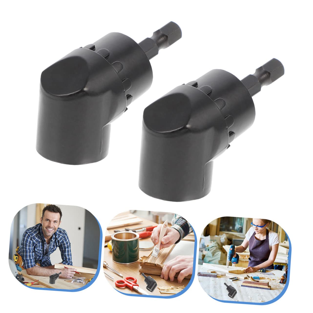 2Pcs Angle Drill Adapter Extension Bit for Shank Screwdrivers Magnetic Socket for Tight Spaces Compatible with Electric Drills and Socket Wrenches