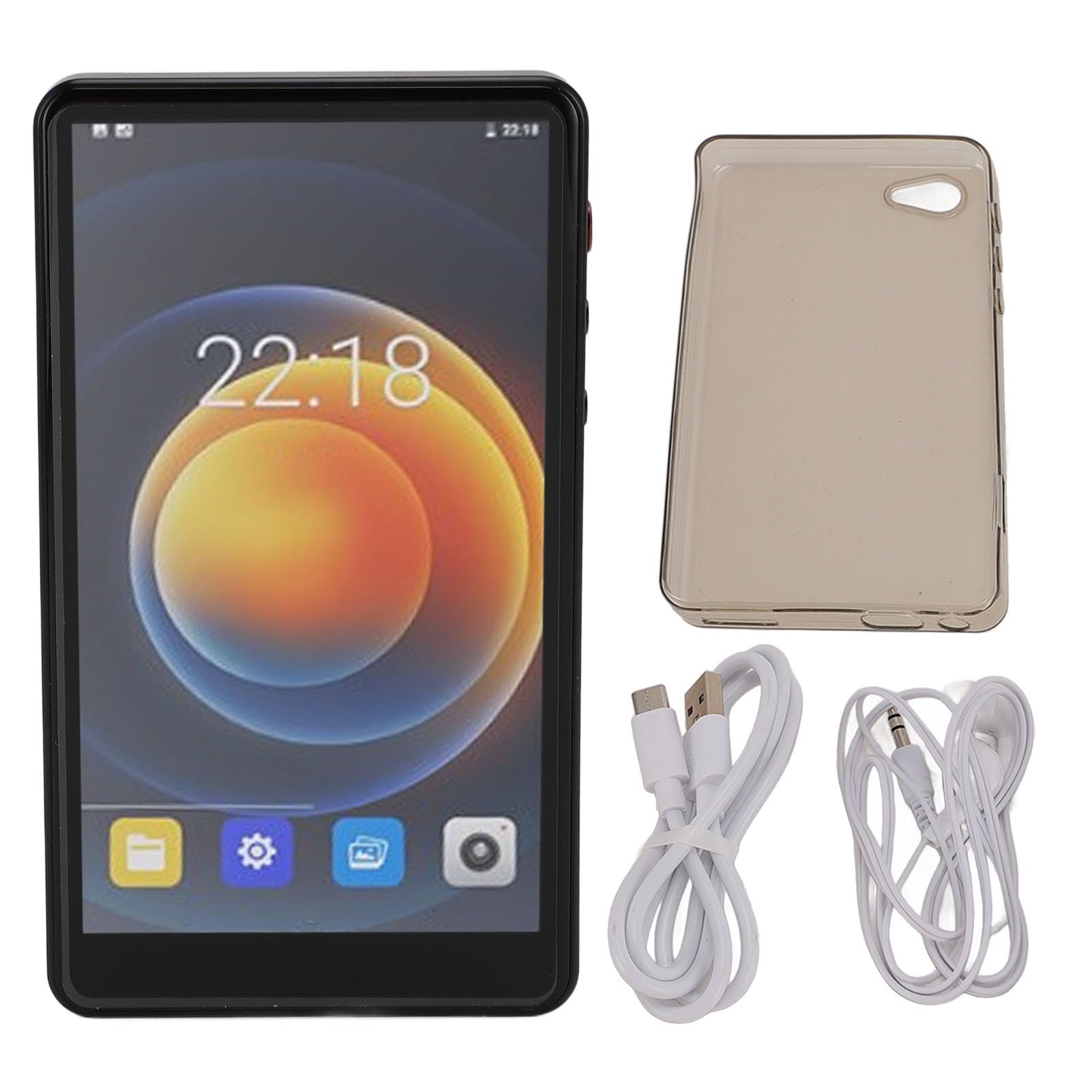 Reproductor MP4 con Bluetooth, Pantalla Táctil Completa de 5,2" | RAM 2GB+ROM 16GB, 2500mAh, con Auriculares con Cable de 3,5 Mm y Estuche Protector
