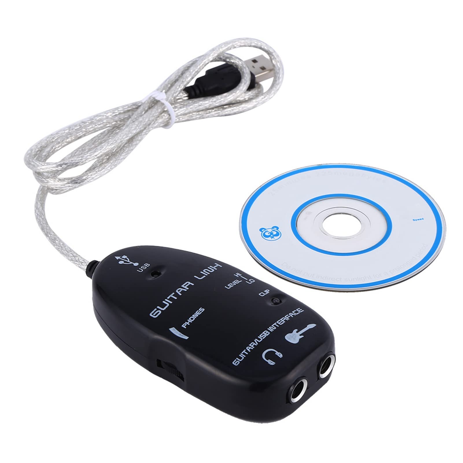 Ymiko RockSmith Cable, Professional USB Guitar Link Cable, Easy Plug and Play Installation Guitar Recording Equipment Guitar to Pc Interface with Your