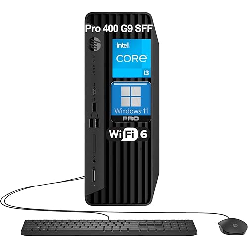 HP Pro 400 G9 SFF Business Desktop Computer, Intel Core i3-13100(Up to 4.5GHz), 16GB RAM, 1TB PCIe SSD, Wi-Fi, HDMI, DP, 2-Monitor Support 4K, Wired Keyboard & Mouse, RJ45, Windows 11 Pro