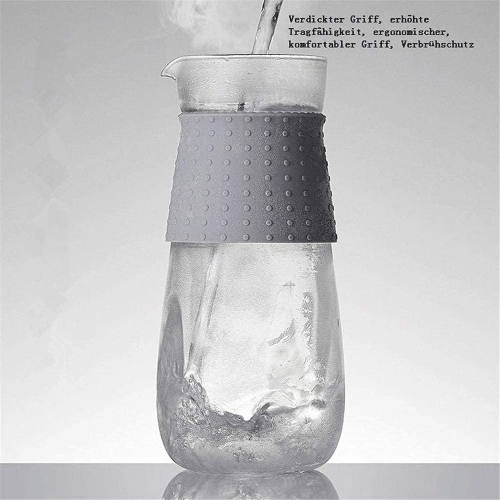 Glass Drip-free Carafe with Stainless Steel Flip-top Lid, Hot and Cold Water Pitcher, Tea/Coffee Maker & Cafe, Iced Tea, Beverage