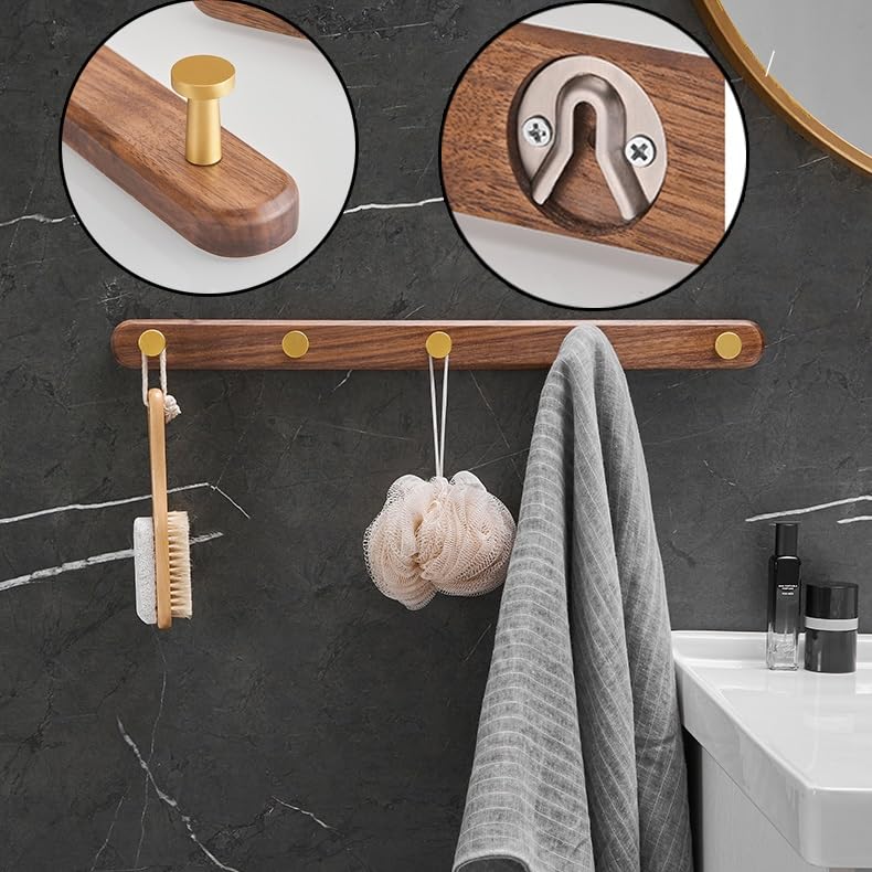 Gancio Adesivo Da Parete, Appendiabiti In Legno, Gancio Decorativo Per Montaggio A Parete 57733050