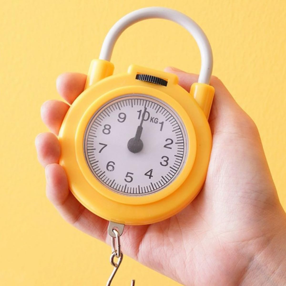 2pcs Portable Mini Spring Scales with Hook High Precision Electronic Luggage Weight Scale for Travel and Home Use Compact Yellow and Blue Handheld Hanging