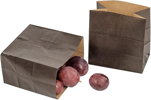 Restaurantware Bag Tek - Bolsas de papel de 4 x 2.25 x 3.75 pulgadas para aperitivos, 100 bolsas de papel pequeñas para alimentos, desechables, a