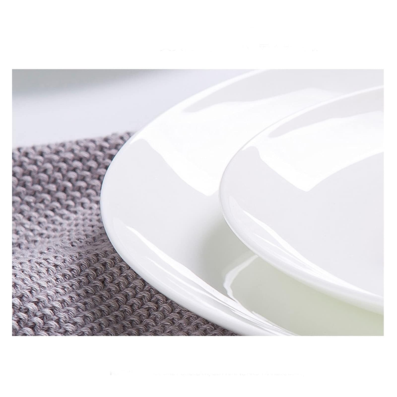 6-Częściowy Zestaw Ceramicznych Talerzy Obiadowych, Eleganckie Białe Talerze Do Steków, Makaronów, Sałatek I Przekąsek – Idealne Do Użytku Rodzinnego, Restaurac
