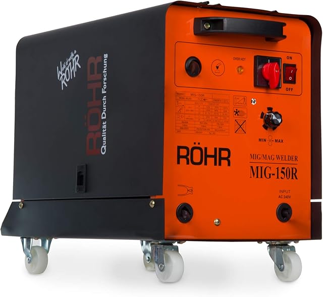 Röhr MIG-150R MIG Welder Inverter Gas Flux 150 Amp Stepless Feed MIG/MAG Welding Machine 240V High Duty Cycle  Welding Mask & Variety of Accessories Included