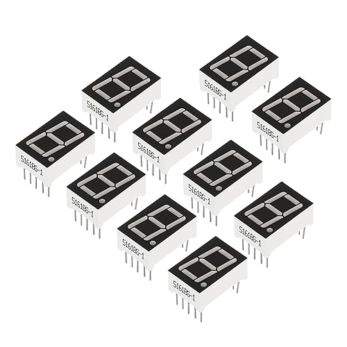 PATIKIL Tubo digital con pantalla LED, paquete de 20 ánodos comunes, 7 segmentos, 10 pines, 1 broca, 2.1 V, 0.56 pulgadas, módulo de pantalla LED de