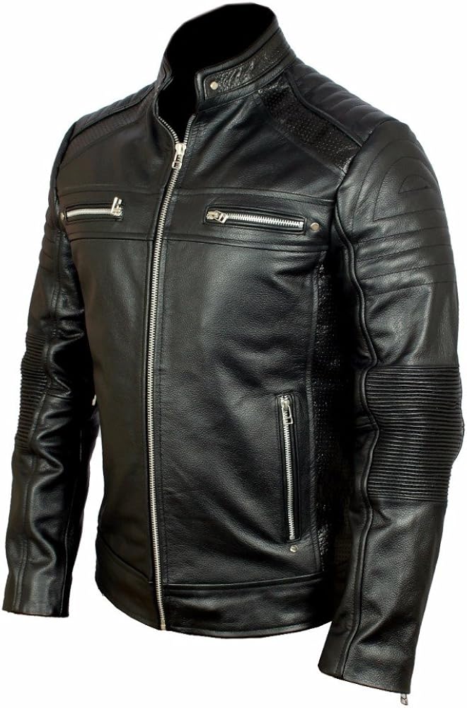 Mens Causal Cafe Racer Slim Fit Biker Genuine Soft Touch Sheepkin