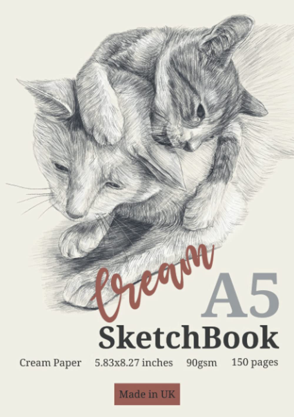 Cream A5 SKETCHBOOK: Cream Paper 5.83x8.27 inches 90 gsm 150 pages