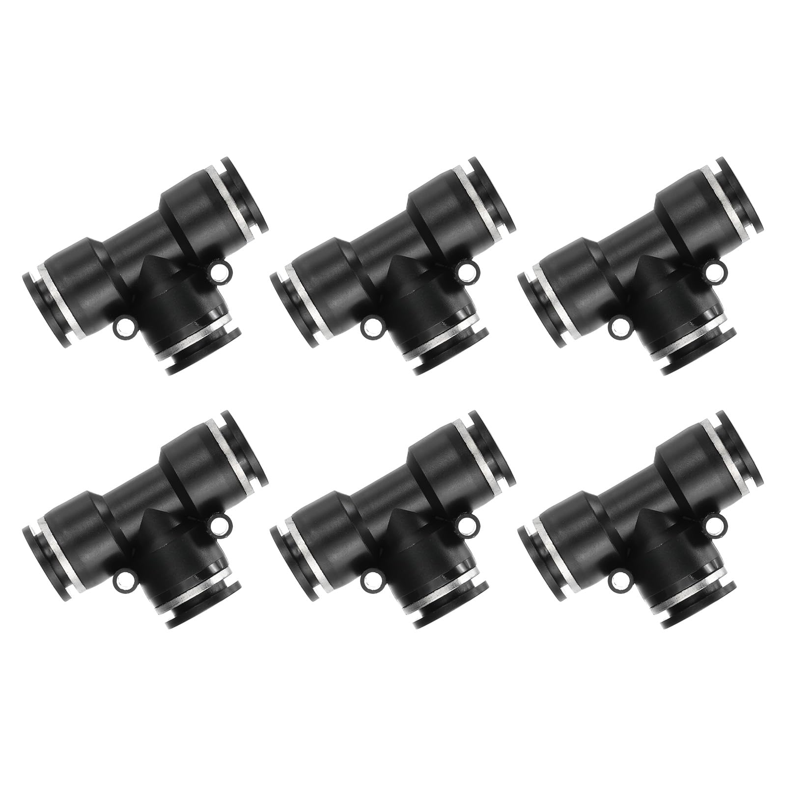 Raccord en T à 3 voies Push to Connect PATIKIL Lot de 6 pour tube pneumatique OD 1/2 po