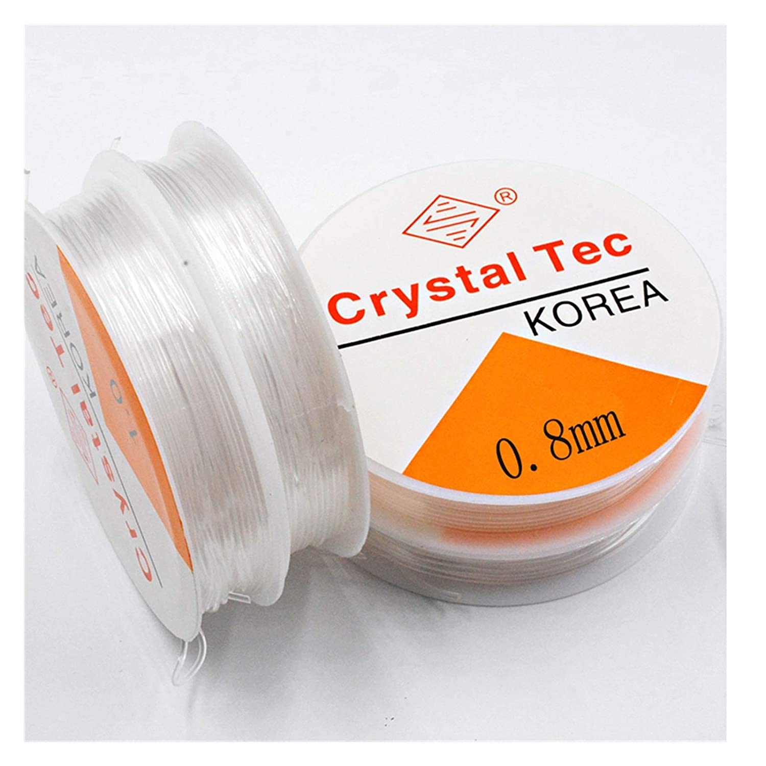 HUIJUNWENTI Beading Wire1 Roll 0.4-1.0MM Transparent Stretchy Elastic Rope String Line Cord Beading Beads DIY For Jewelry Making Bracelet&Necklace (Color : 0.8mm 8M)