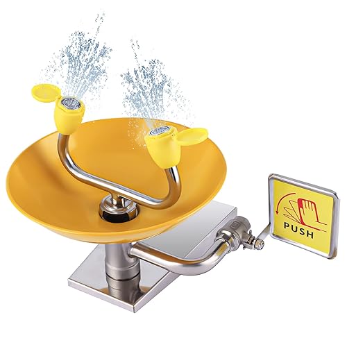 Miniatura 8 de Estación de lavado de ojos de emergencia montada en la pared  Yeipower Estación de lavado de ojos portátil de primeros auxilios Señal de riego de