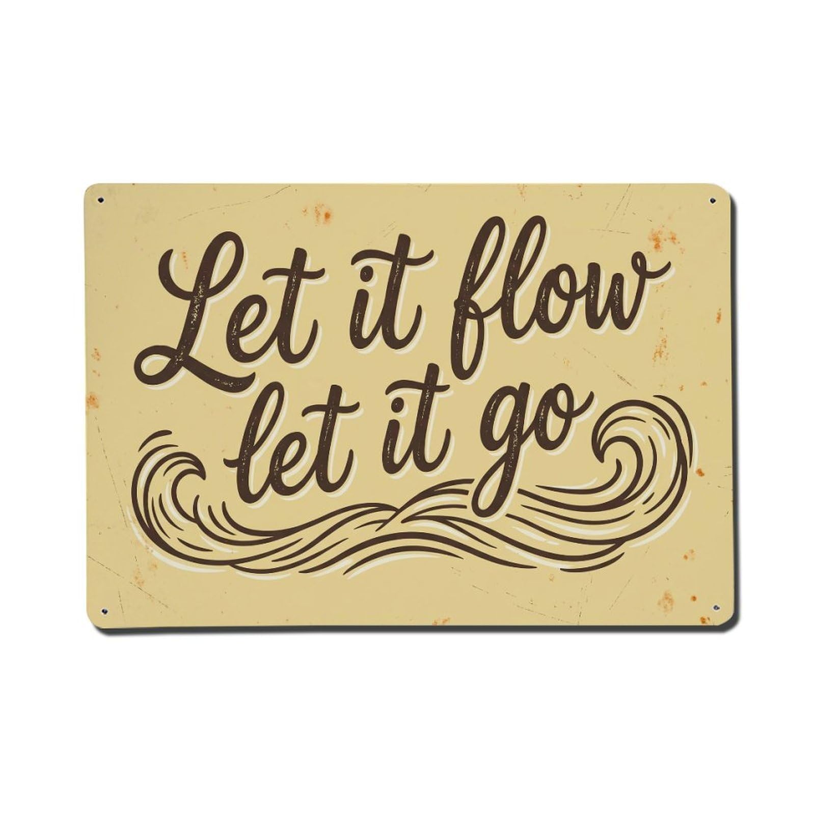 Olhnbad Style Let It Flow Let It Go Toilet Humor Metal Tin Sign