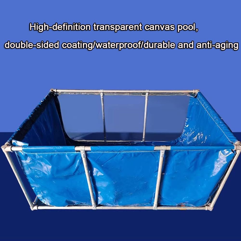 Grand aquarium portable pliable en PVC avec fenêtre transparente et valve de vidange pour une installation et un entretien faciles