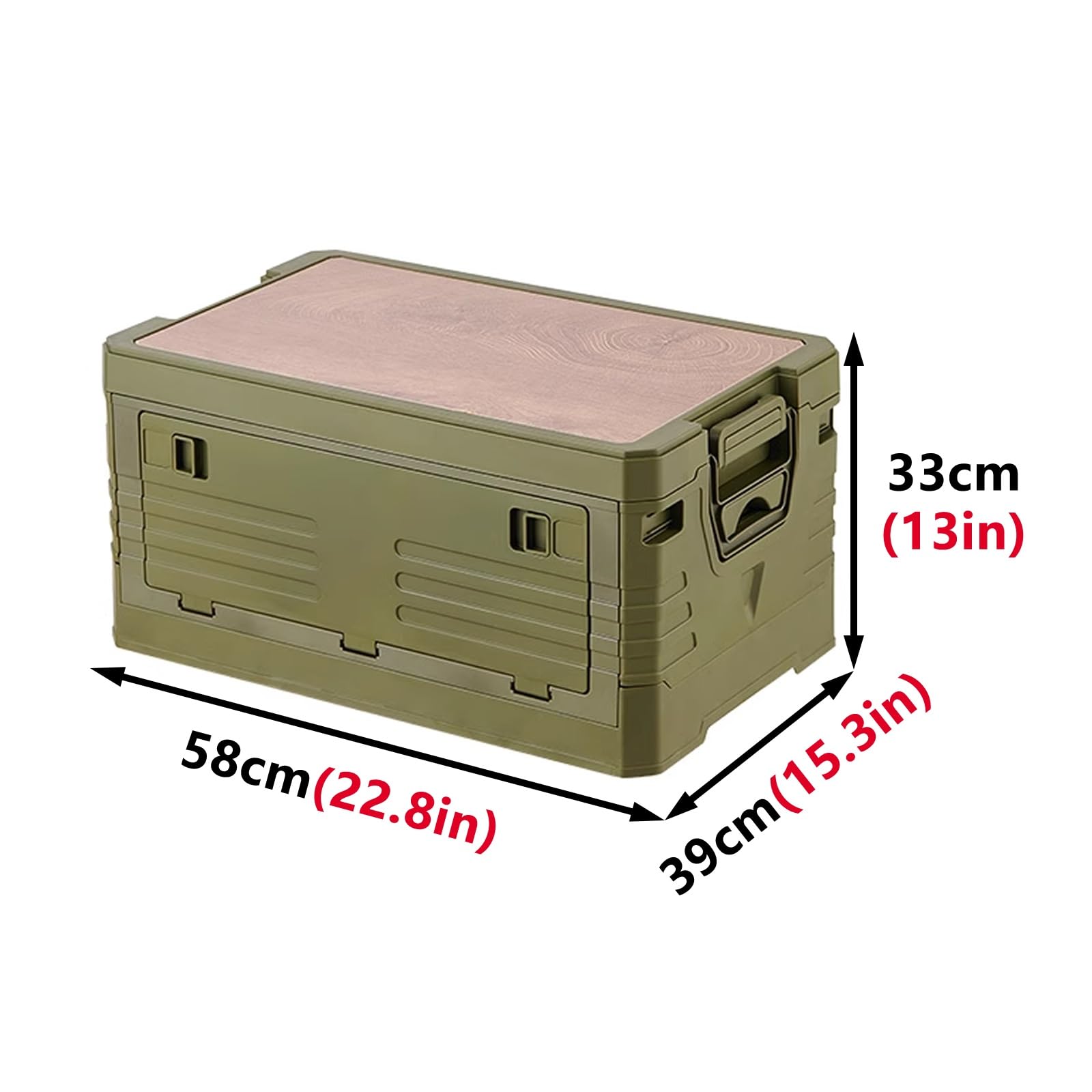 Zewnętrzna Pudełka Na Taras z Deską do Krojenia Nietrzeźwymi Uchwytami Hermetyczna Stapelna do Kempingu Domu Garażu I RV(Green,Large)