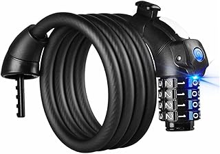 BIUDECO Combination Lock 4 Combination Bike Lock Bike Combination Lock Bike Chain Lock Password Bicycle Lock Black Mountain Bike Lock Universal Mini Stepper Machine Bike Combination Lock