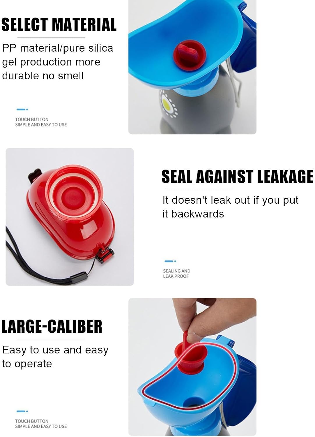 Female Urinal Bottle with Lid and Funnel, Spillproof Travel Urination Device, High Capacity Portable Urine Bottle for Women, Camping, Car, Bedridden, Use