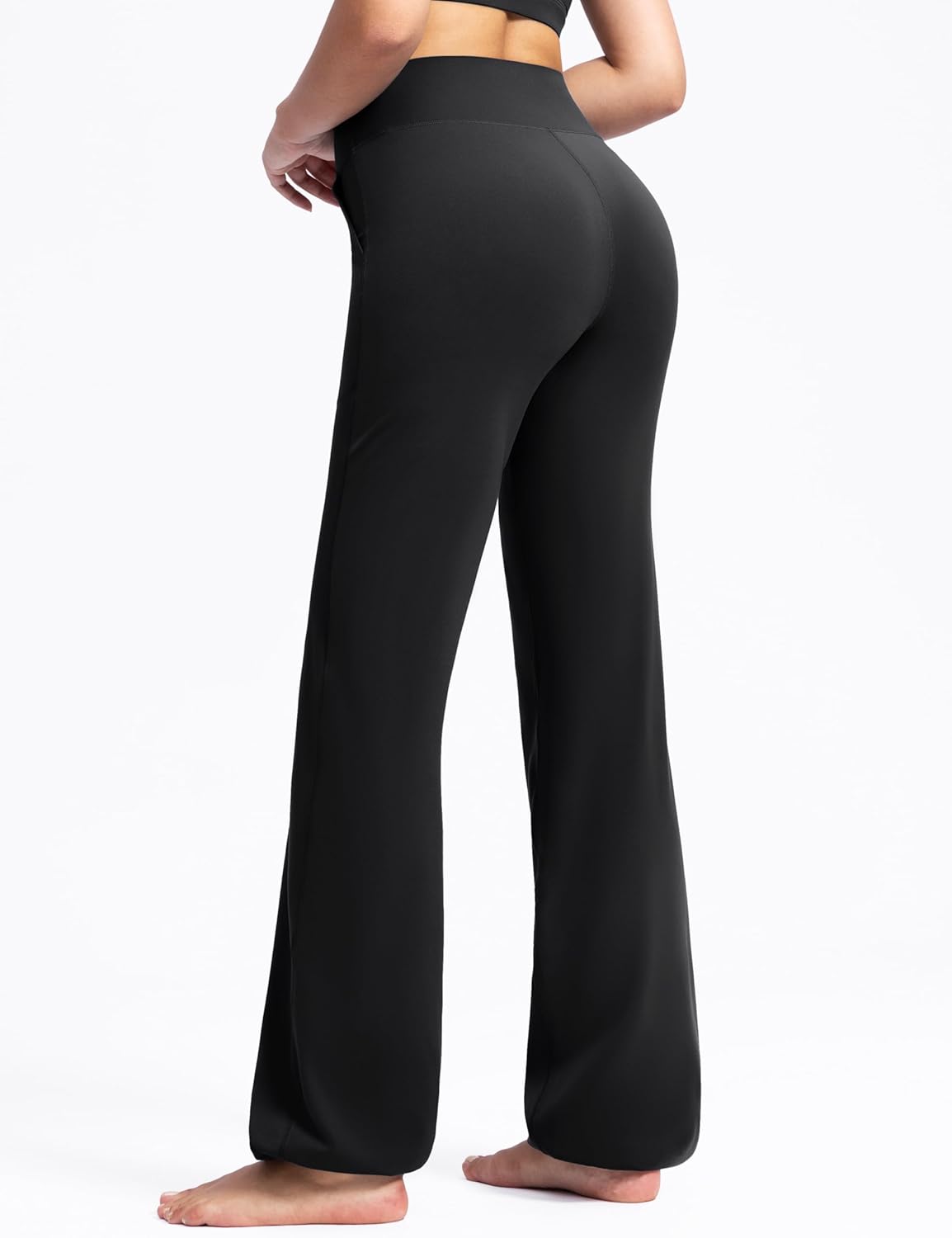 POSHDIVAH Women's Creamluxe Elastic Bottoms Straight Leg Sweatpants High Waisted Yoga Athletic Joggers with Pockets - Image 2