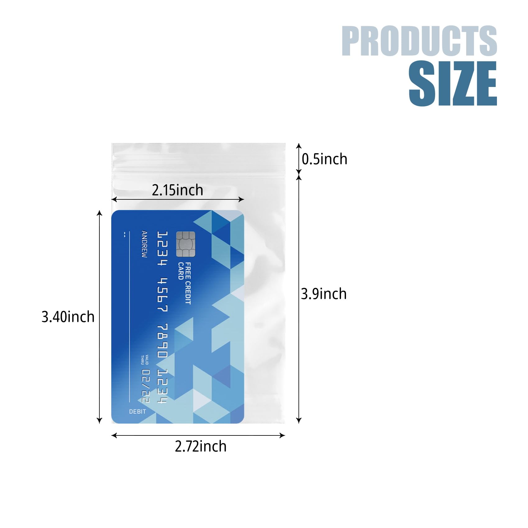 100 Pcs Small Plastic Bags 3 x 4 Inch 4 Mils Clear Small Zip Bag Resealable Zip Bag for Candy Cookies Cards Jewelry