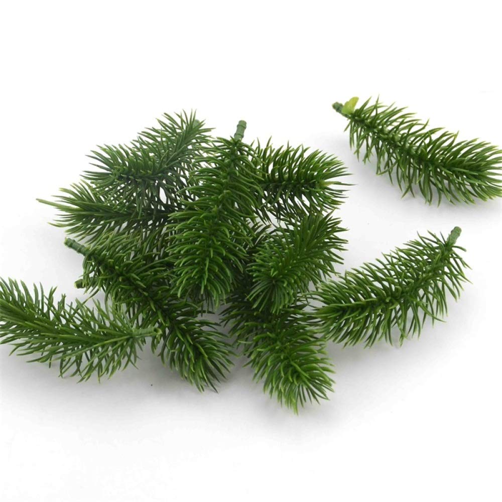 5/20 / 100Pcs Artificiale in plastica Verde Pino Pianta Ramo Decorazione per Feste di Nozze