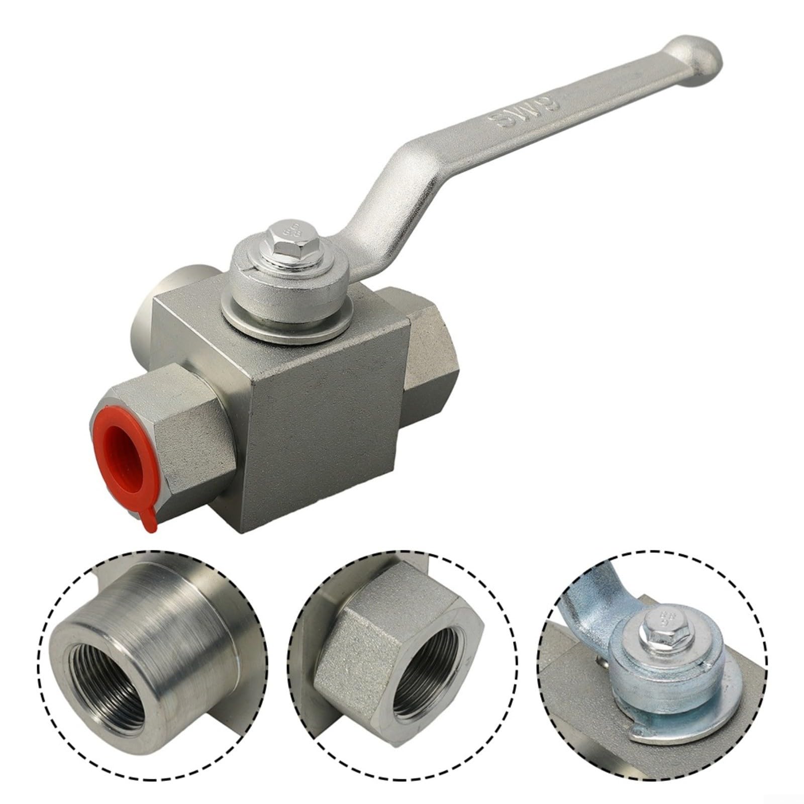 Hydraulik-Kugelventil 3-Wege aus Kohlenstoffstahl, 7250 PSI Hochdruck, NPT Anschluss, Zinklegierungsgriff für industrielle Anwendungen(NPT 3-4")