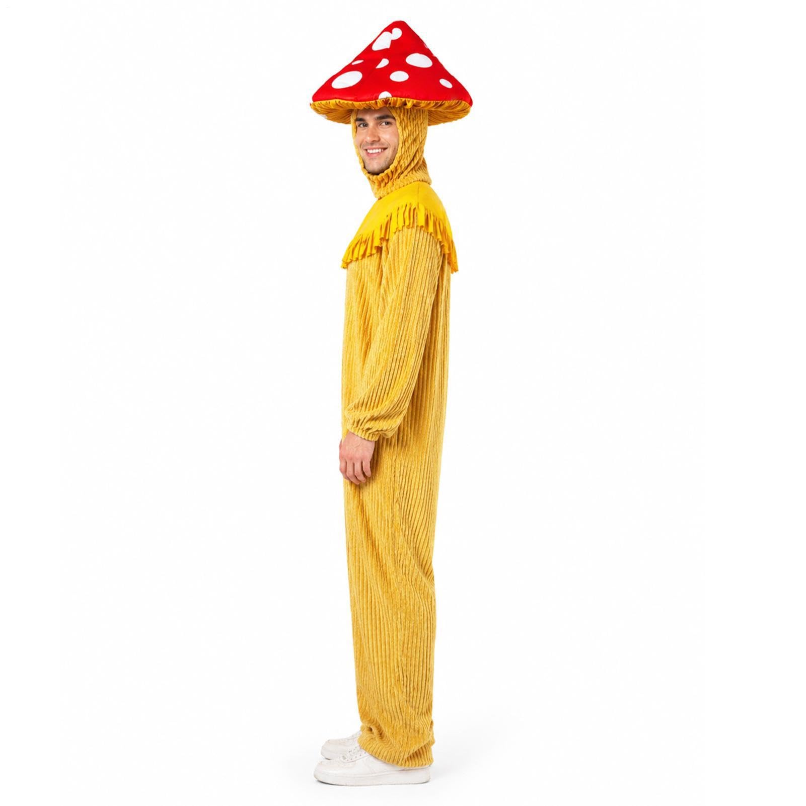 Kostium Grzyba Dorosły Zabawny i Uroczy Strój Uniseks Ze Sztruksu Z | Strój Grzyba Onesie Na Występy Sceniczne, Sesje Zdjęciowe, Maskarady, Karnawał oraz Imprezy Cosplay