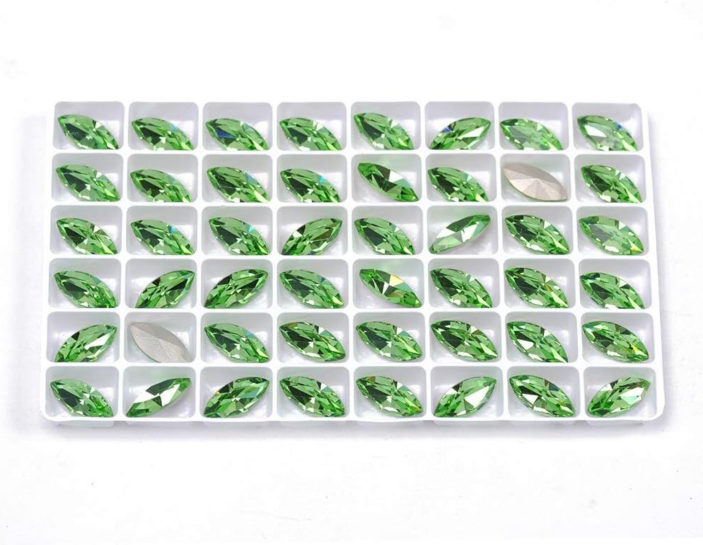 Navette Fancy Rhinestone Peridot Color Crystal Diamond Best Pointback Crystals Rhinestones 3D Nail Art Gems