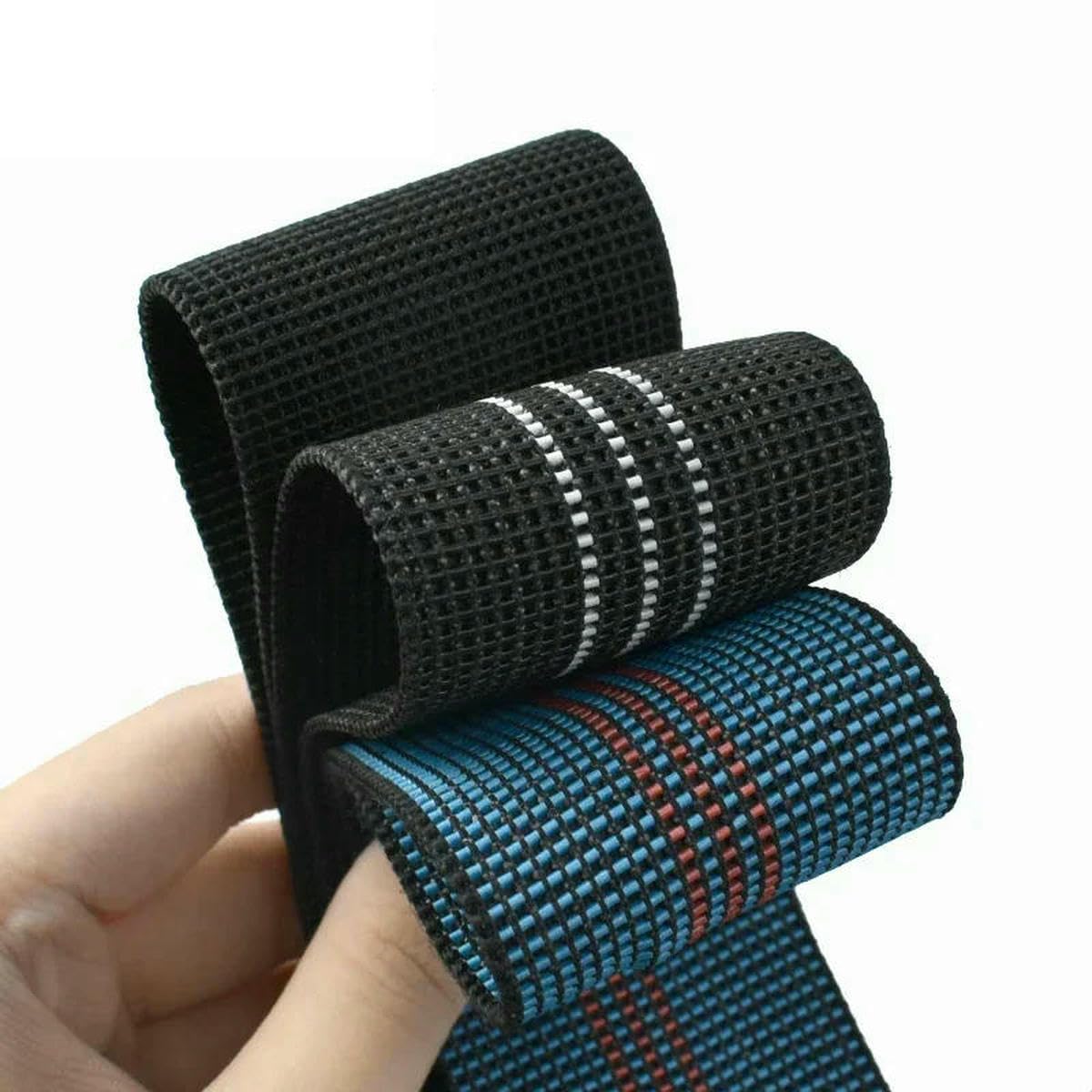 elastyczna taśma krawiecka, Elastyczna taśma o szerokości 50 mm, wielokolorowa 1-10 M, elastyczny pasek do samodzielnego szycia mebli(Black 50mm,10Meters)