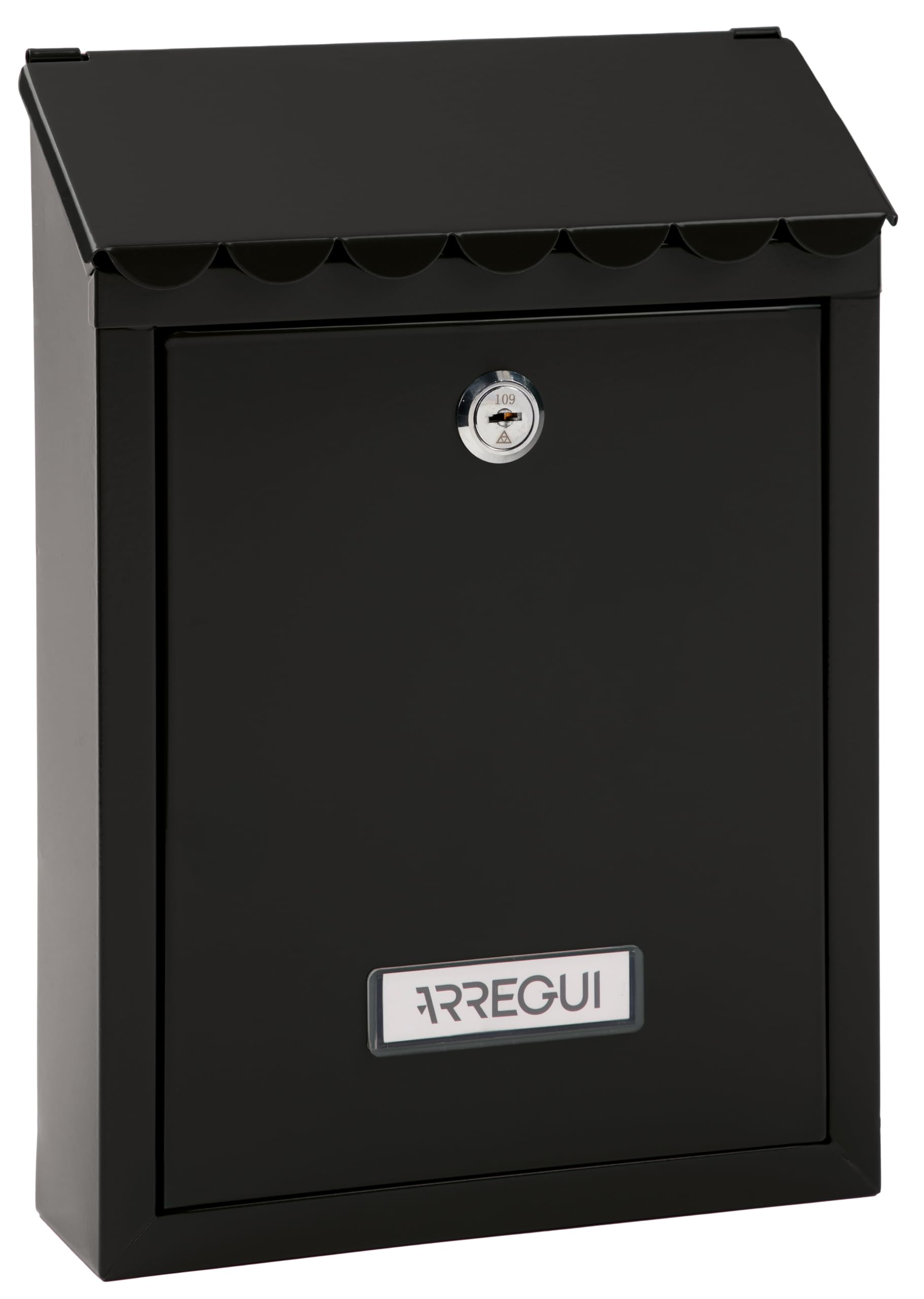 ARREGUI Civic E5724-C Steel Exterior Mailbox Size S (DIN A5) | Small Wall Mailbox | Single Mailbox | Easy to Install | Black