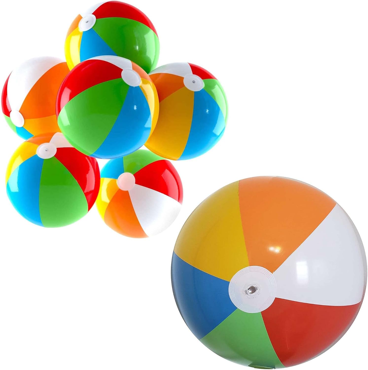 Top Race 6 Foot Giant Beach Ball with 6 Pack 24 Inches Large Beach Balls Toys & Games