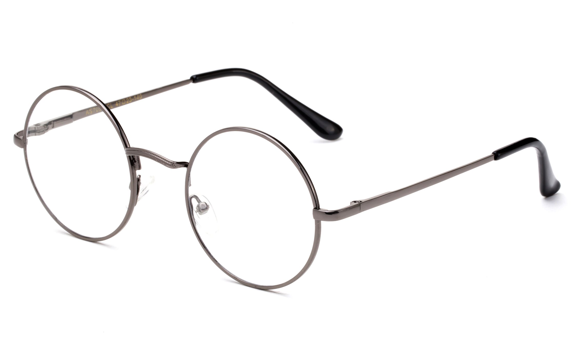 Lesebrille, Unisex, Qualität mit Edelstahlrahmen, rund, aus Metall, 2 Paar - Silber & Gunmetal, 2,50 X