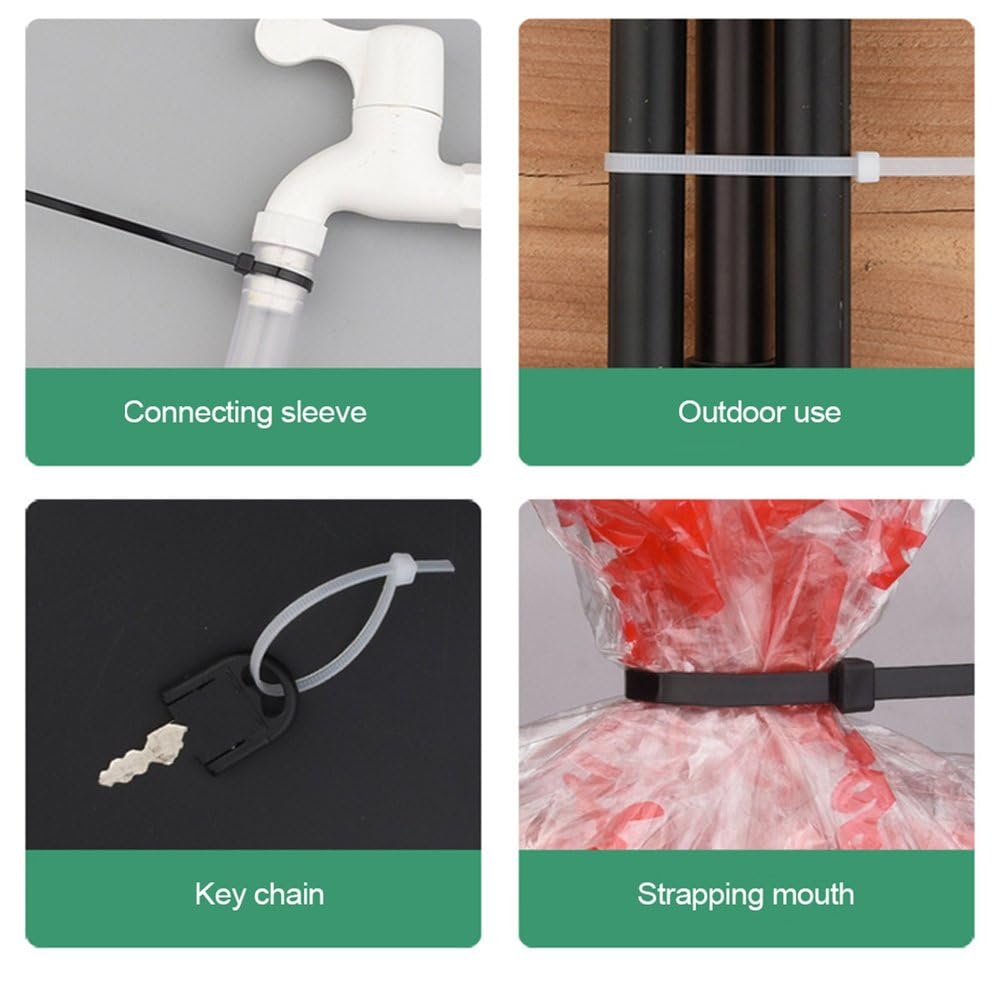 Fascetta stringicavo in nylon con fibbia in plastica, antifurto, autoserrante, autobloccante, cintura nera, 5x350 (nero) 250 pezzi