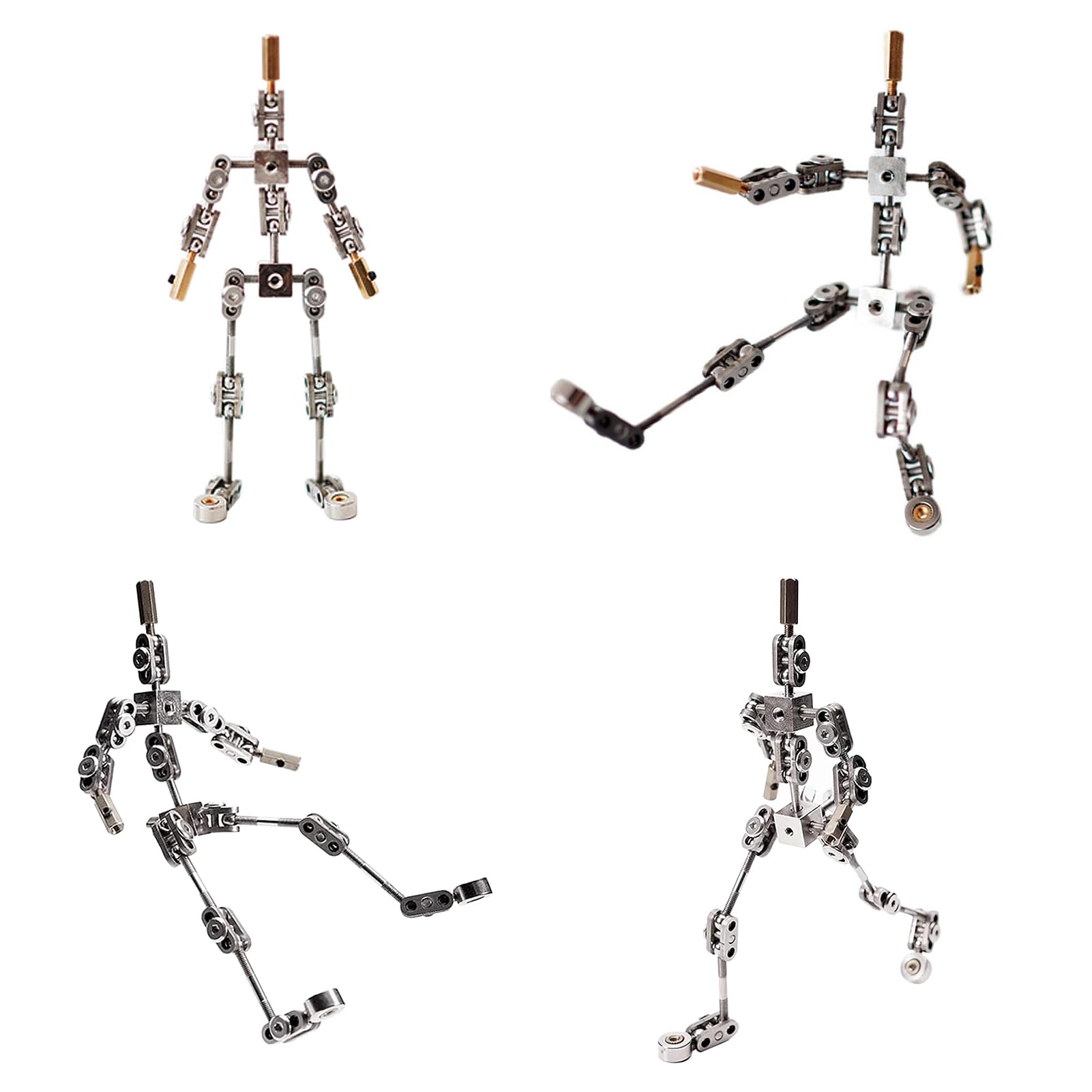 Zestaw do animacji poklatkowej DIY Metalowe szkielety kukiełek o długości 12-20 cm do tworzenia postaci z 5 łącznikami do animacji poklatkowej i lepienia z gliny,17CM