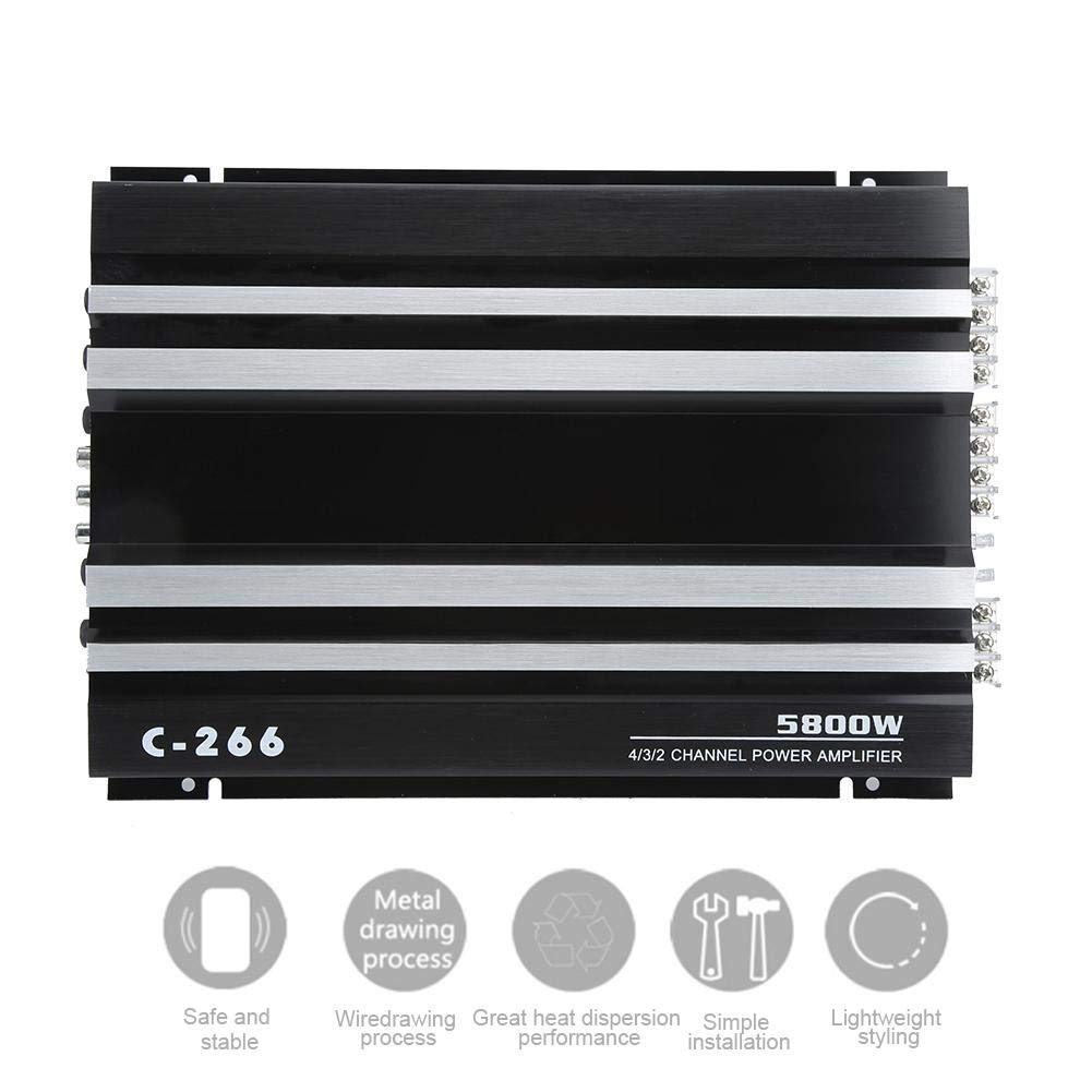 Amplificador de coche 5800W 12V potencia alta compatible con sistemas de estéreo y subwoofer portátil Hi Fi para mejorar el sonido automotriz