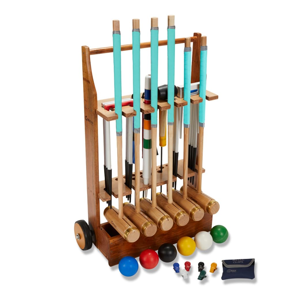 Uber Games 6 Pers. Executive Krocket Set- Wettkampset, 16mm Dicke Stahltore
