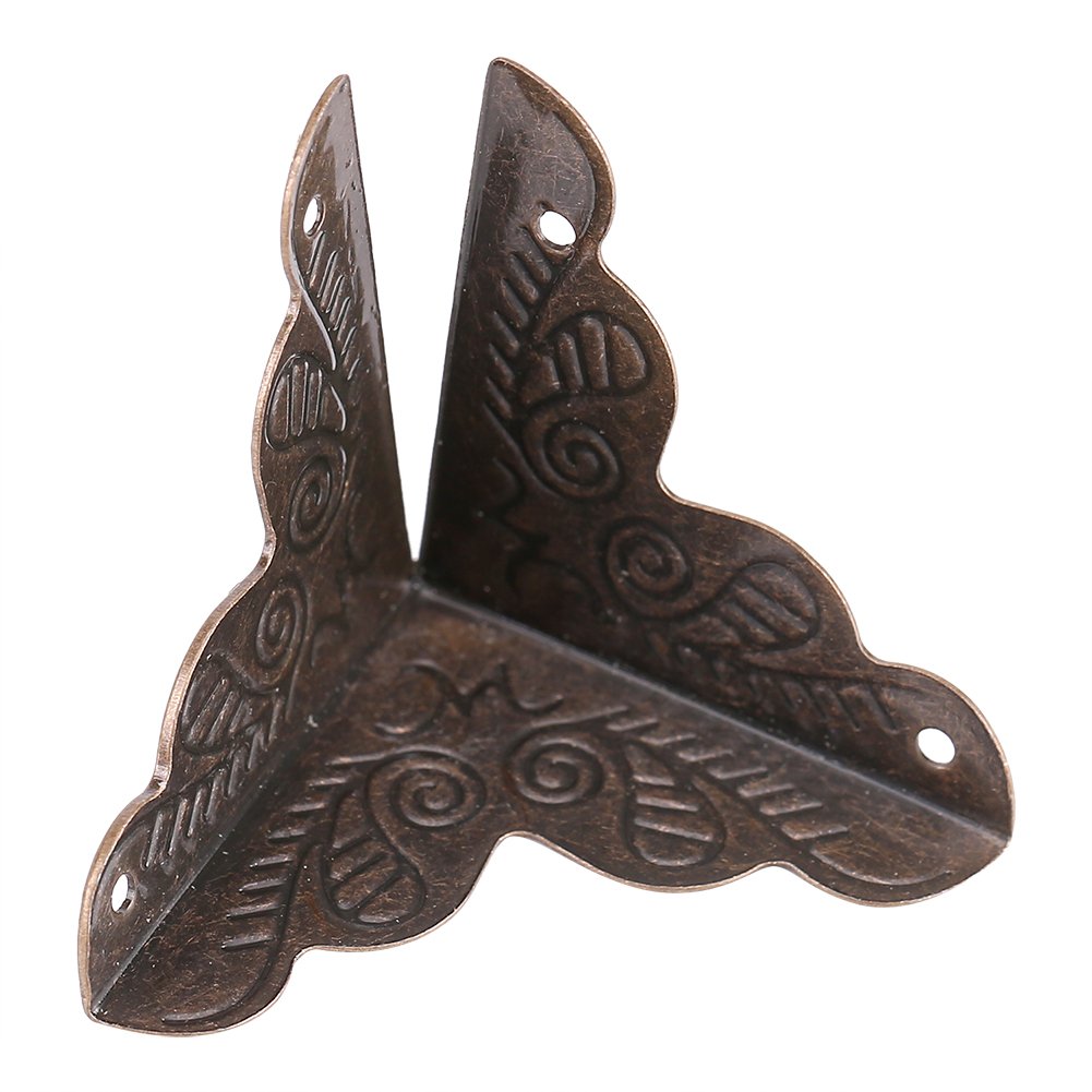 Zetiling Corner Decorative Protectors,12pcs Metal Decorative Jewelry Wine Gift Box Wooden Case Chest Iron Edge Cover Corner Protector Guard(1#)