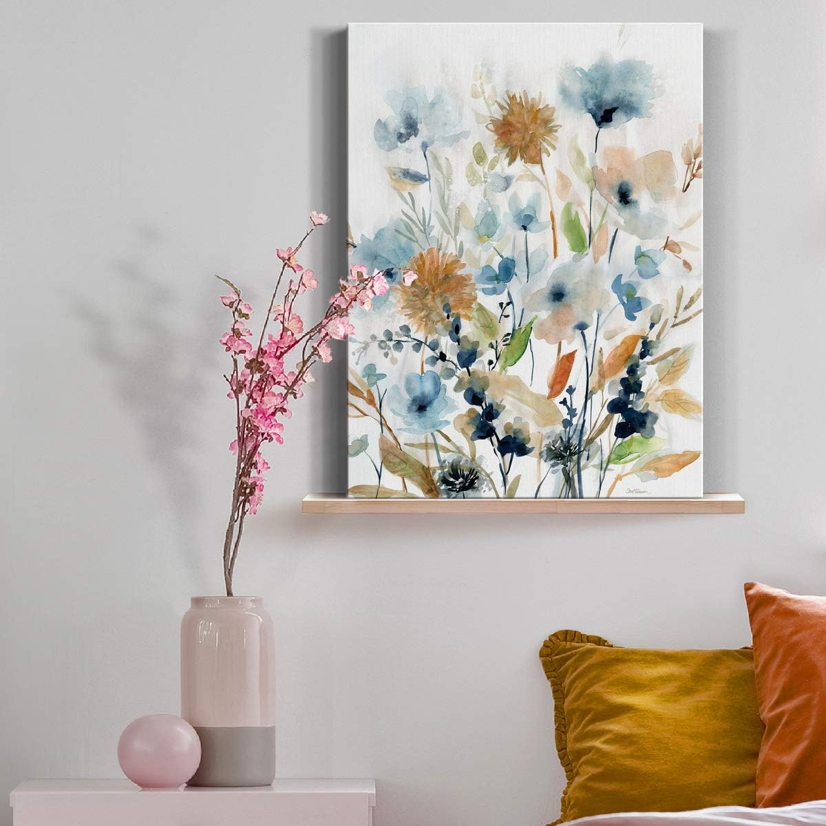 Renditions Gallery Canvas Floral Wall Art Modern Decorations Paintings Colorful Mix Flowers in Holland Spring Glam Nature Abstract Hanging Artwork Prints for Bedroom Office Kitchen - 16"X20" - LT42
