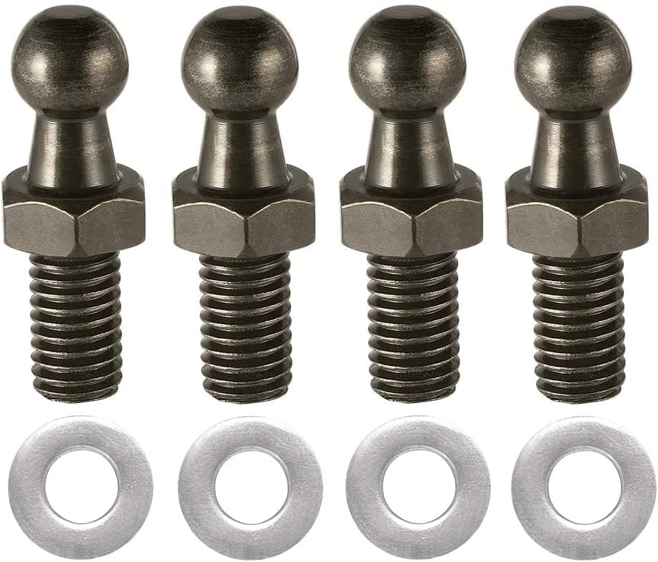 Vepagoo 4 Pack 10MM Ball Studs Joints - 8MM Thread x 1/2" Long Shank Dark Bronze for Gas Lift Support Strut Fitting