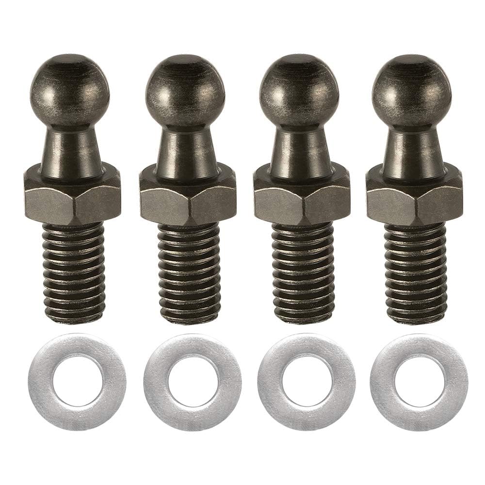 Vepagoo 4 Pack 10MM Ball Studs Joints - 8MM Thread x 1/2" Long Shank Dark Bronze for Gas Lift Support Strut Fitting