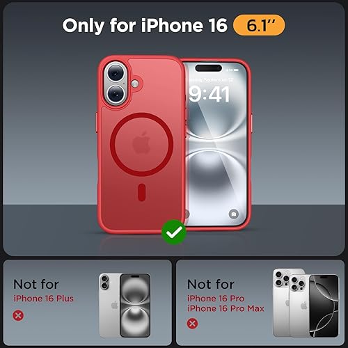 Miniatura 690 de Miracase - Funda magnética para iPhone 13 de 6.1 pulgadas (compatible con MagSafe) (con 2 protectores de pantalla), protección de grado militar