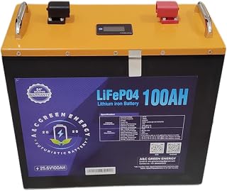 AnC Green Energy 24v 100ah Lithium Ion (LFP) Smart Battery for Home Office and Solar inverters. 5+2 Years Warranty. Long L Price In India