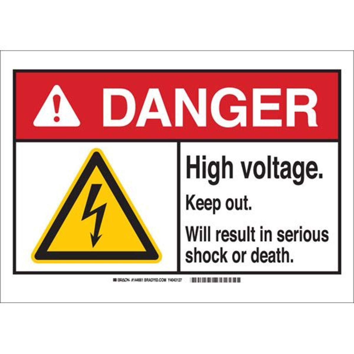 Plaque de signalisation Danger High Voltage Brady pour sites industriels sécurisés - 2