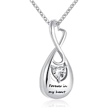 Infinity Cremation Jewelry for Ashes Teardrop Urn Necklace Pendants Ashes Holder Memorial Keepsake for Women Men Pet