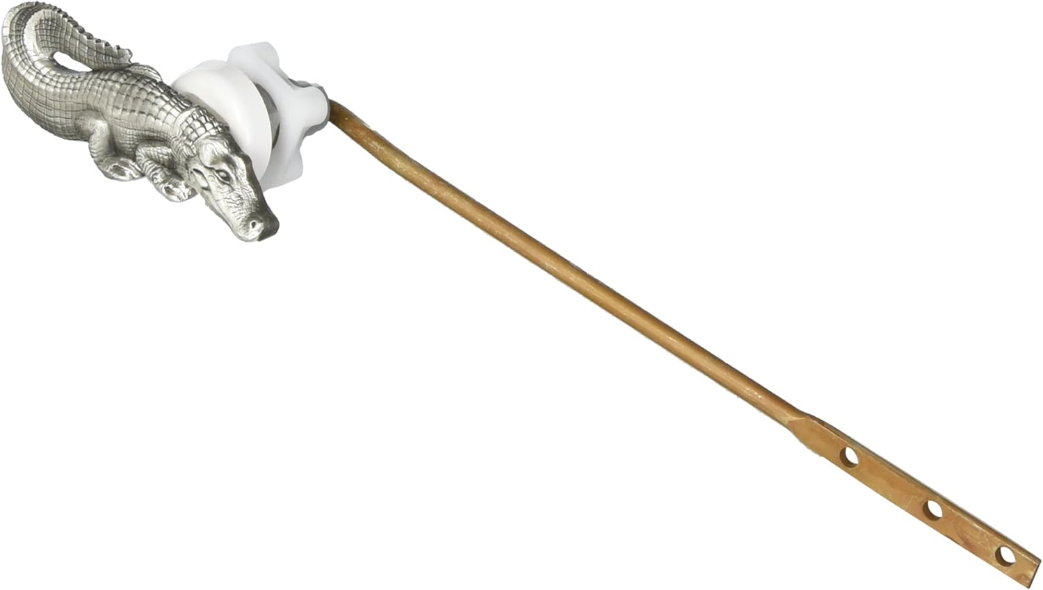 Alligator Toilet Flush Handle Front Mount in Satin Pewter