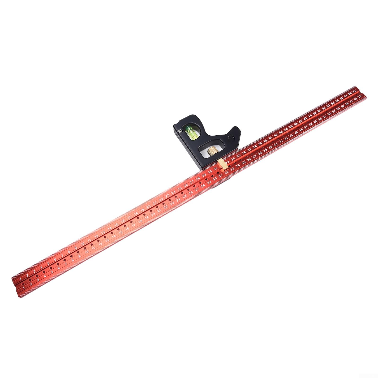 Équerre combinée, règle d'angle en acier inoxydable, équerre de menuiserie réglable avec niveau à bulle, outil de mesure pour menuisier ingénieur (600 mm)
