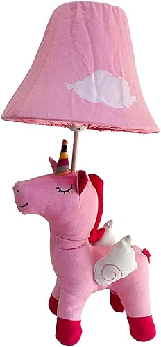 Miniatura 2 de HERBESTBAY Lámpara de noche lámpara de mesa de diseño creativo de unicornio rosa para sala de estar 19 pulgadas de alto lámpara de mesa pequeña de