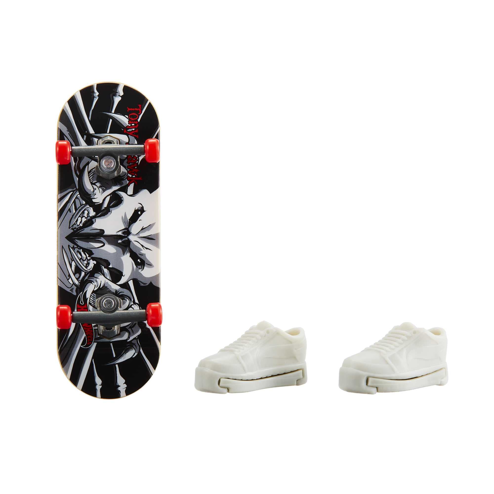 Hot Wheels Skate - Tony Hawk fingerboard e scarpe da skate removibili, progettato in collaborazione con Tony Hawk (Un set a sorpresa tra stili assortiti), giocattolo per bambini 5+ anni, HGT46