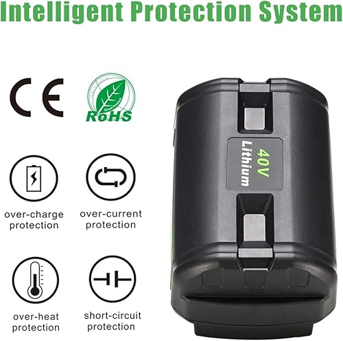 Miniatura 3 de KUNLUN Batería de 40V 6.0Ah para batería Ryobi 40V, batería de litio de 40 voltios de alta capacidad para RYOBI OP4040 OP40201OP4026 OP4030 OP4050