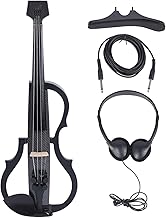 Violon électrique Professionnel en Fibre de Carbone, Violon électrique Silencieux avec Capteur D'intelligence Artificielle, Queue Intelligente en ébène, Pleine Taille, Noir
